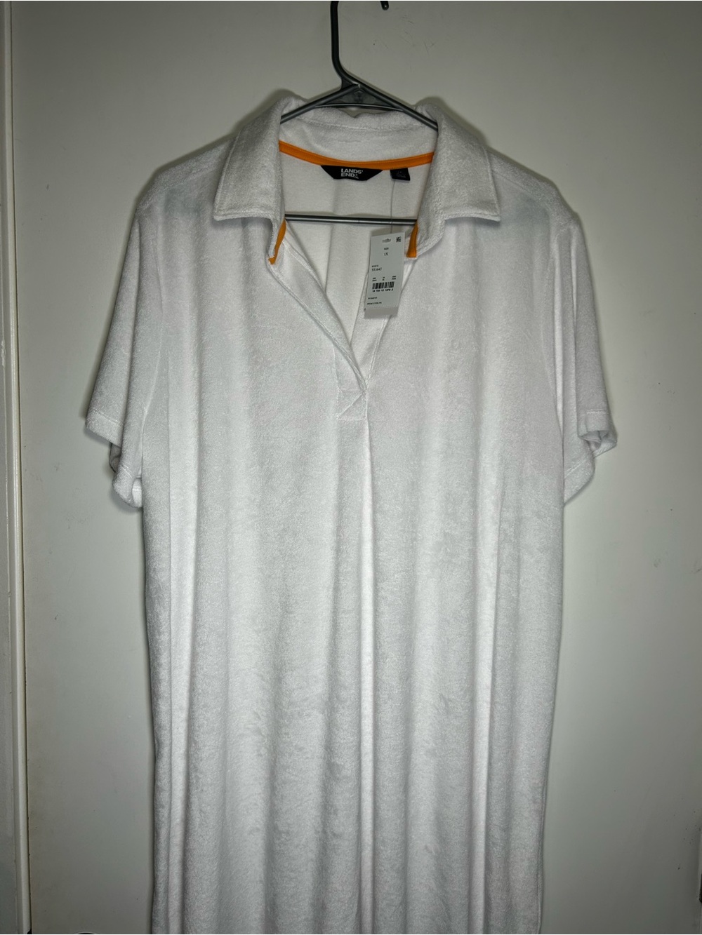 Lands' End White Terry cover up